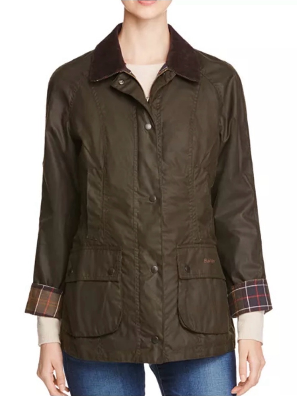 Barbour Women's Olive Classic Beadnell Waxed Cotton Jacket